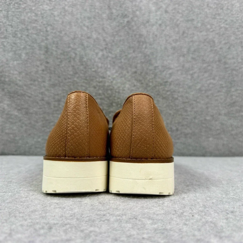 Aldo Womens Loafer Comfort Flats Brown Embossed Slip On Size 11